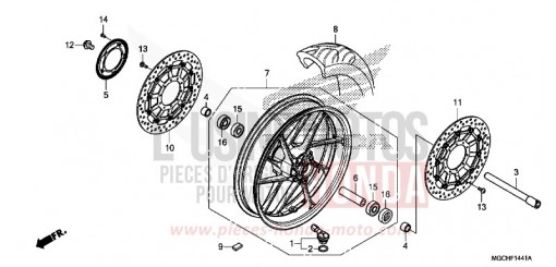FRONT WHEEL (CB1100NA/NAD) CB1100NAH de 2017